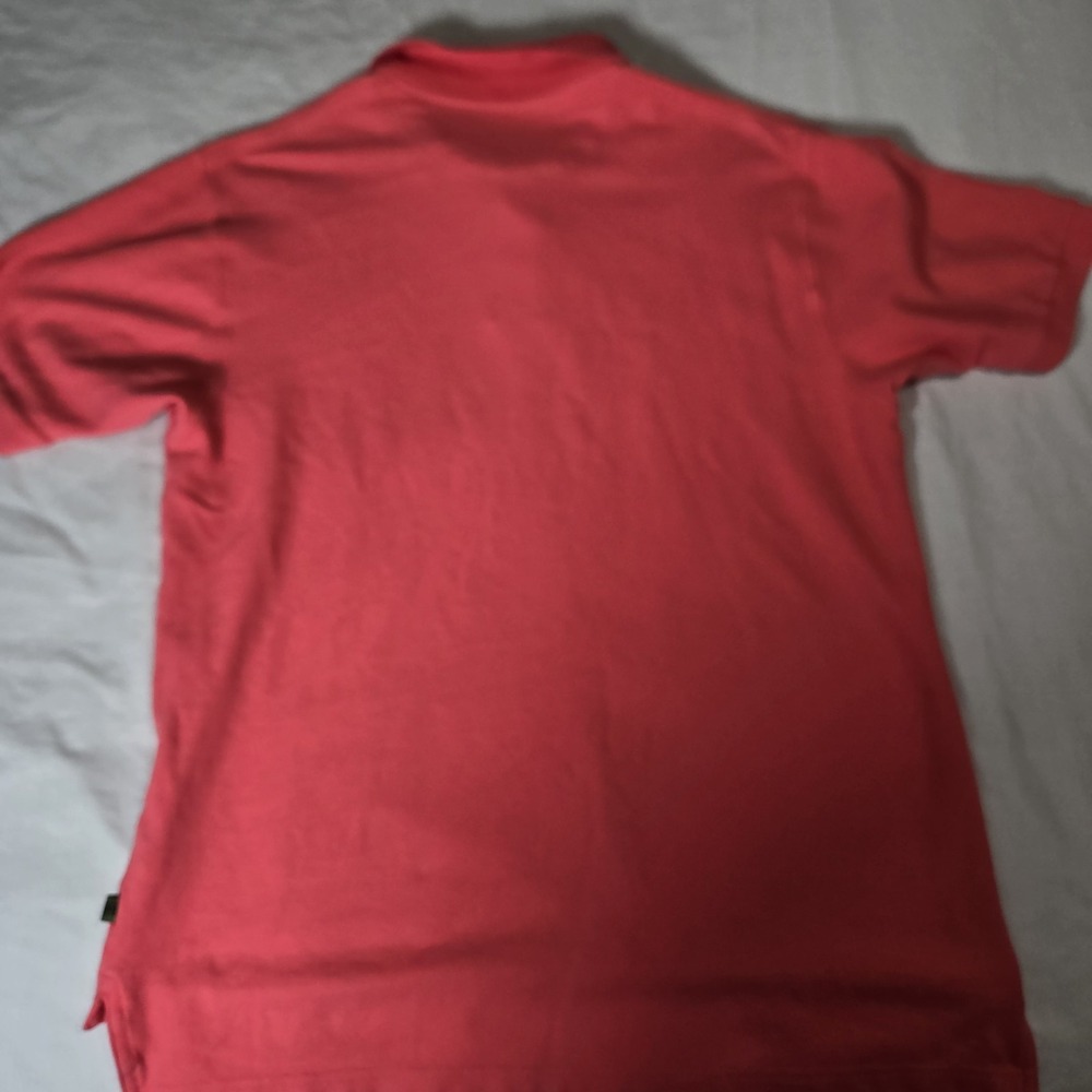 Orvis Golf Polo Shirt Short Sleeve Men's Large‎ Coral  Heavy Cotton - Picture 9 of 10